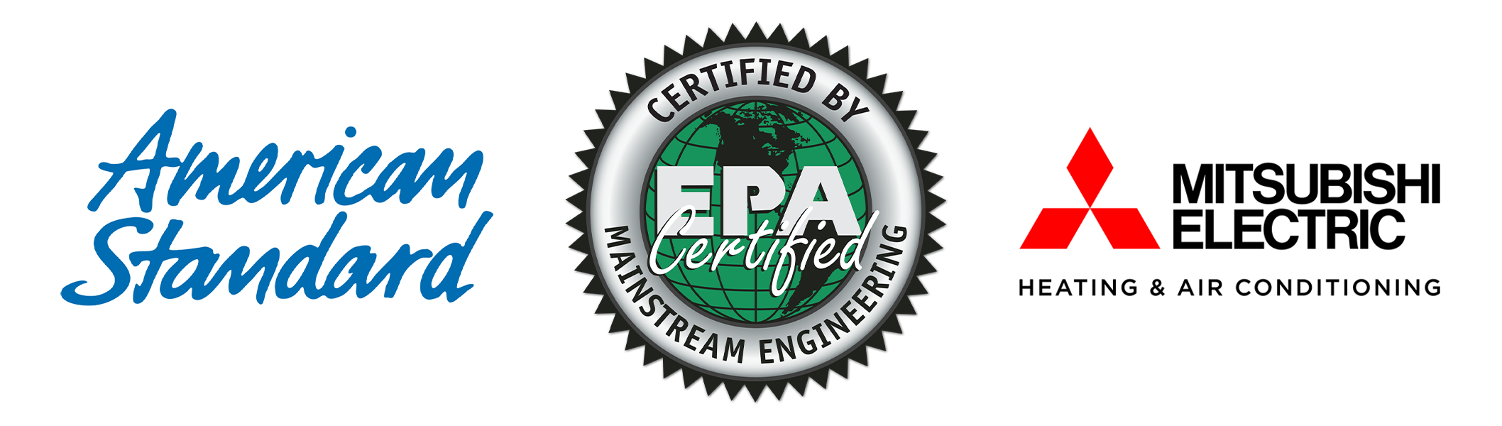 American Standard, EPA Certificate and Mitsubishi Electronics Logo