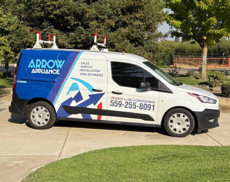 hvac serice truc from arrow appliance in fresno, ca